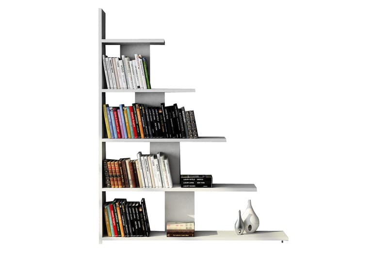 Elegancia Bokhylle 120 cm i Malt Tre - Hvit - Oppbevaring - Hylle - Bokhylle