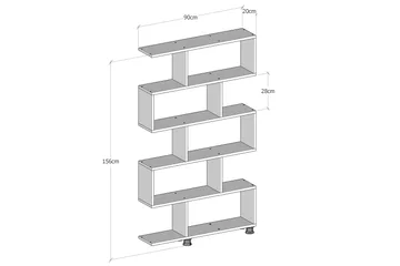 Elegancia Bokhylle 90 cm i Malt Tre - Hvit - Oppbevaring - Hylle - Bokhylle