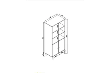 Bokhylle Elili Eik - Brun - Oppbevaring - Hylle - Bokhylle