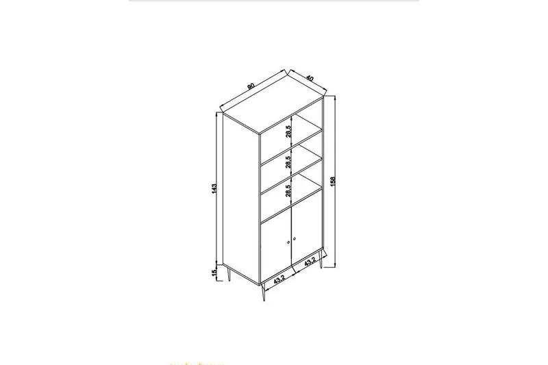 Bokhylle Elili Eik - Brun - Oppbevaring - Hylle - Bokhylle