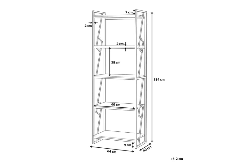 Forres Bokhylle 64 cm i Mørkt Tre - Gråbrun - Oppbevaring - Hylle - Bokhylle