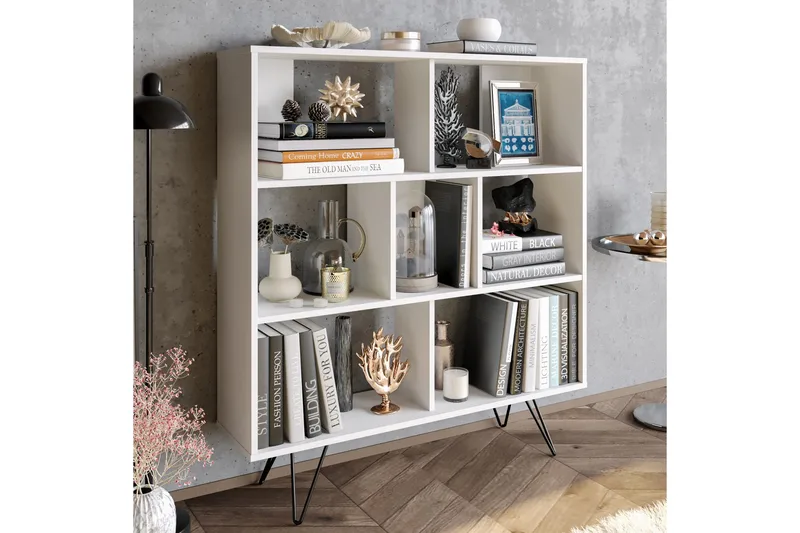 Frascone Bokhylle 120x30 cm 4 Hyller - Hvit - Oppbevaring - Hylle - Bokhylle