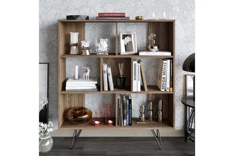 Frascone Bokhylle 120x30 cm 9 Hyller - Mørkebrun - Oppbevaring - Hylle - Bokhylle