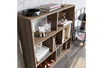 Frascone Bokhylle 120x30 cm 9 Hyller - Mørkebrun - Oppbevaring - Hylle - Bokhylle