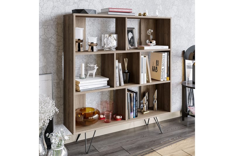 Frascone Bokhylle 120x30 cm 9 Hyller, Mørkebrun