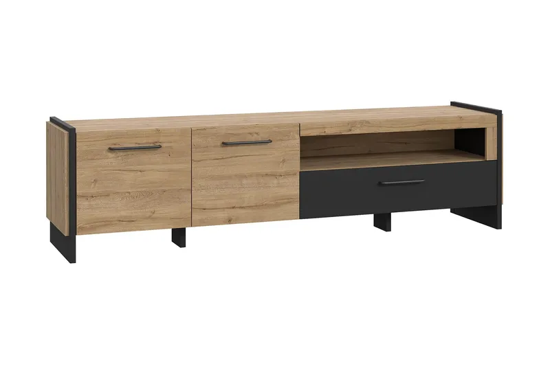 Gevgelija Bokhylle 41x187 cm, Brun/Svart