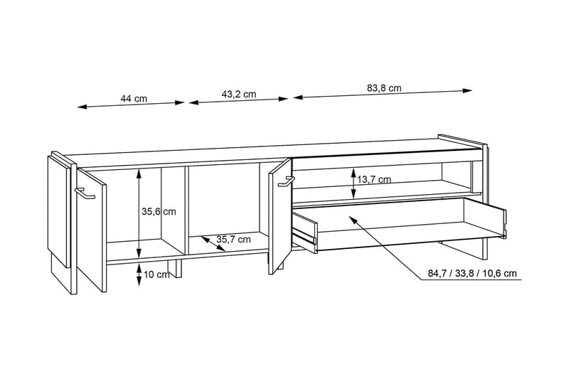 Gevgelija Bokhylle 41x187 cm - Brun/Svart - Oppbevaring - Hylle - Bokhylle