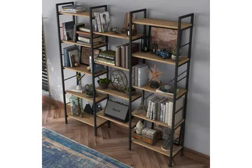 Bokhylle Goldmere Valnøtt / Svart - Brun/Svart - Oppbevaring - Hylle - Bokhylle