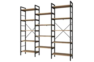 Bokhylle Goldmere Valnøtt / Svart - Brun/Svart - Oppbevaring - Hylle - Bokhylle