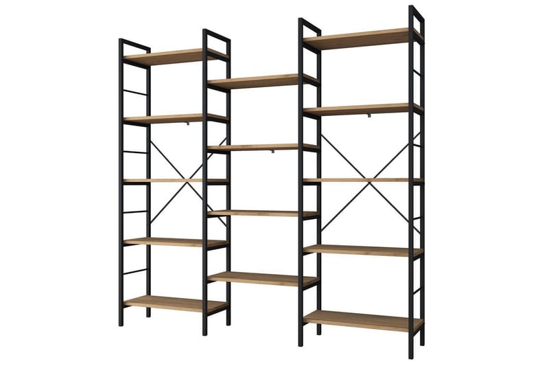 Bokhylle Goldmere Valnøtt / Svart - Brun/Svart - Oppbevaring - Hylle - Bokhylle