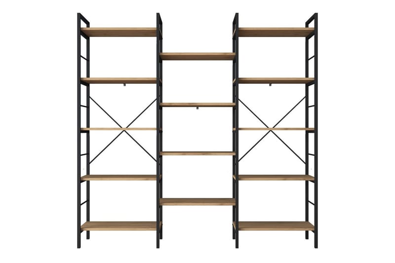 Bokhylle Goldmere Valnøtt / Svart - Brun/Svart - Oppbevaring - Hylle - Bokhylle