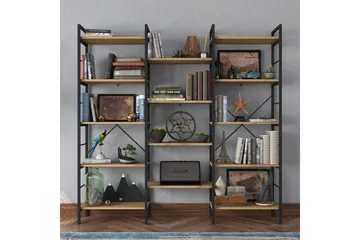 Bokhylle Goldmere Valnøtt / Svart - Brun/Svart - Oppbevaring - Hylle - Bokhylle