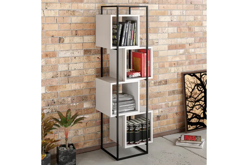 Hammann Bokhylle 38 cm i Malt Tre - Hvit - Oppbevaring - Hylle - Bokhylle