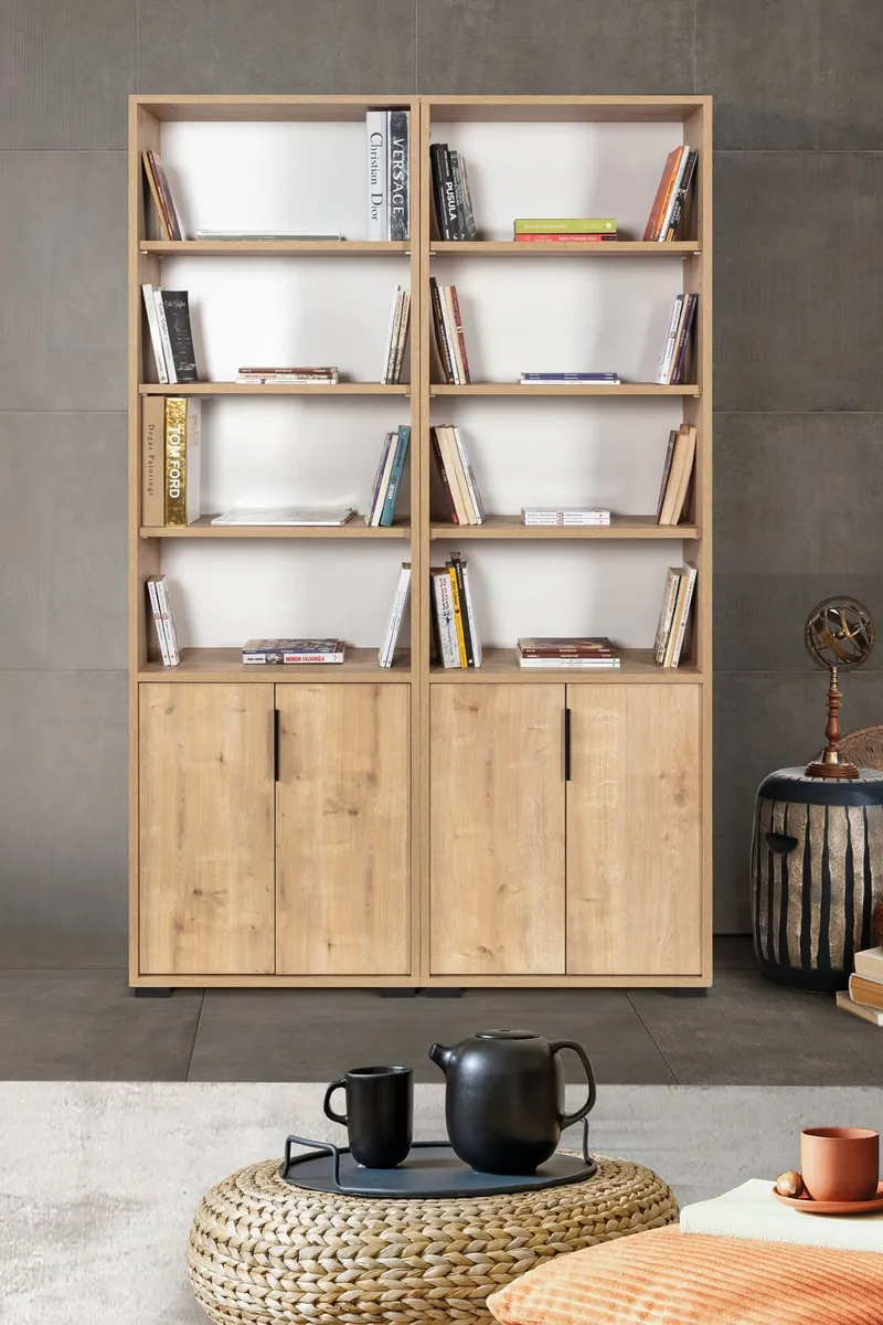 Bokhylle Hanah Home Evora (120 x 187 x 30 cm) Eik, Sapphire Oak