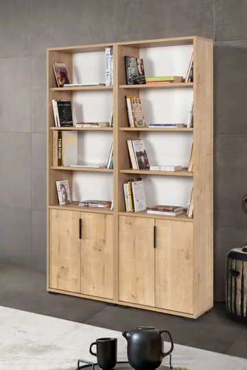 Bokhylle Hanah Home Evora (120 x 187 x 30 cm) Eik - Sapphire Oak - Oppbevaring - Hylle - Bokhylle