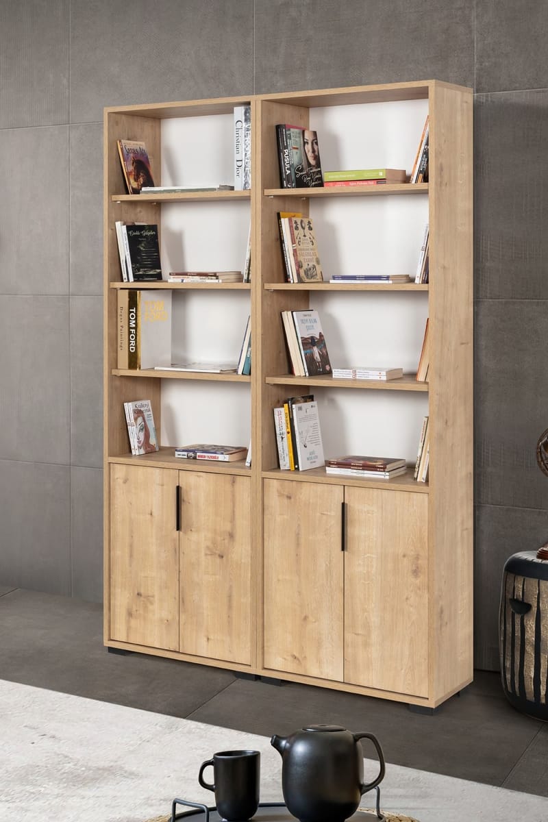 Bokhylle Hanah Home Evora (120 x 187 x 30 cm) Eik - Sapphire Oak - Oppbevaring - Hylle - Bokhylle