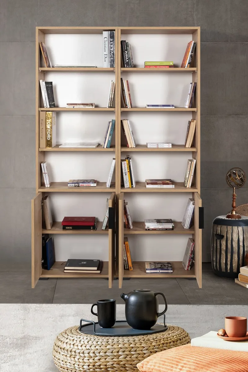 Bokhylle Hanah Home Evora (120 x 187 x 30 cm) Eik - Sapphire Oak - Oppbevaring - Hylle - Bokhylle