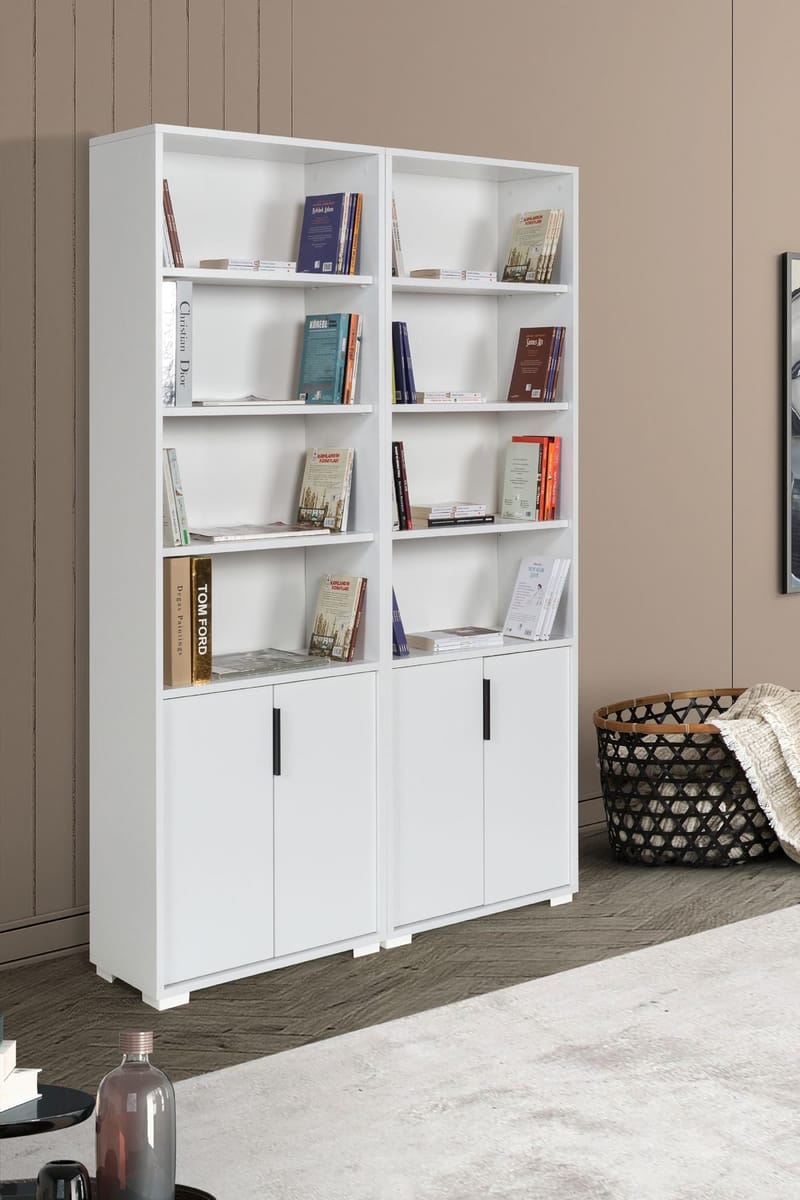 Bokhylle Hanah Home Evora (120 x 187 x 30 cm) Hvit - Hvit - Oppbevaring - Hylle - Bokhylle