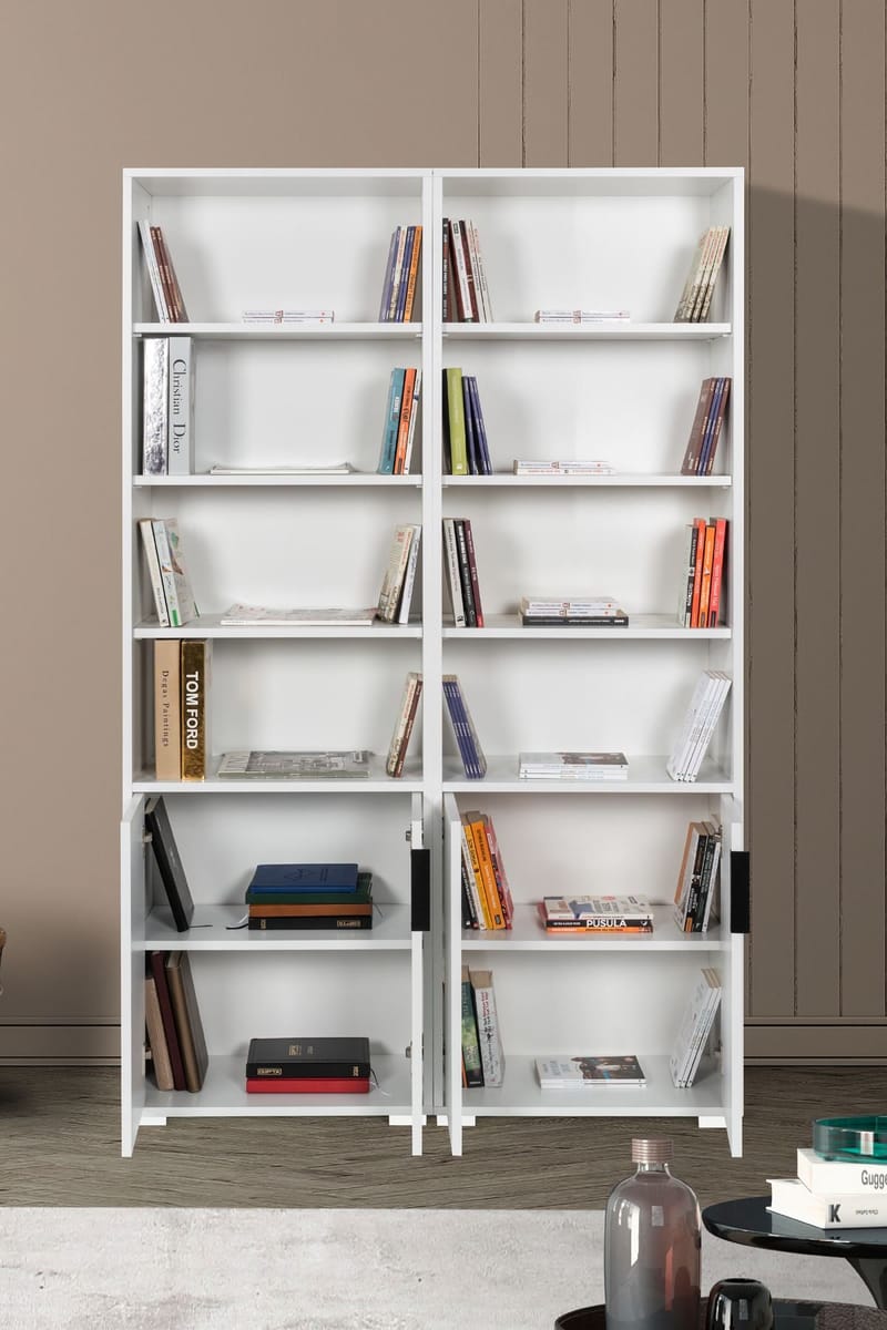 Bokhylle Hanah Home Evora (120 x 187 x 30 cm) Hvit - Hvit - Oppbevaring - Hylle - Bokhylle