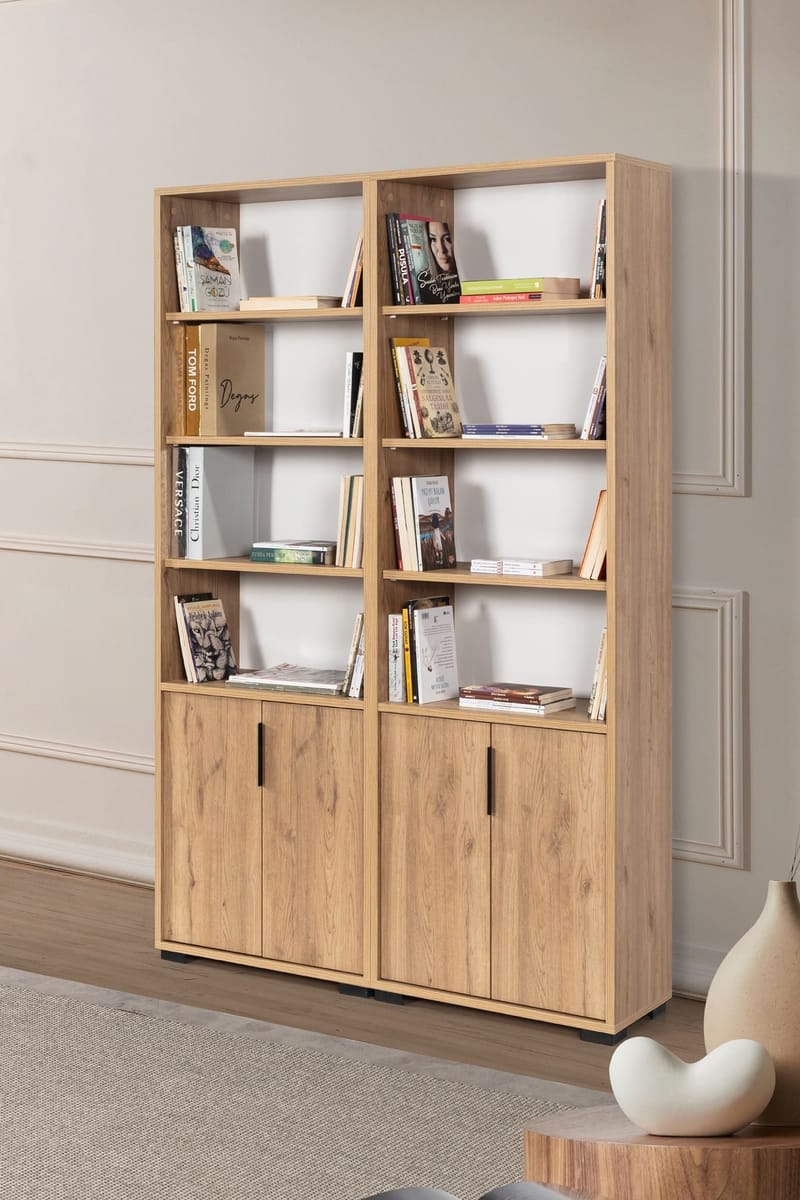 Bokhylle Hanah Home Evora (120 x 187 x 30 cm) Sapphire Oak - Sapphire Oak - Oppbevaring - Hylle - Bokhylle