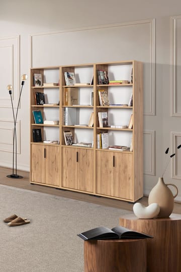 Bokhylle Hanah Home Evora Wide (180 x 187 x 30 cm) Sapphire Oak - Sapphire Oak - Oppbevaring - Hylle - Bokhylle