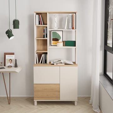 Bokhylle Hanah Home Mood (85,2 x 187,8 x 35 cm) Sand Oak - Sand og eik - Oppbevaring - Hylle - Bokhylle