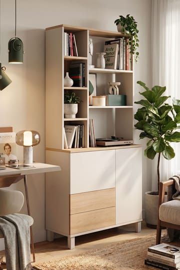 Bokhylle Hanah Home Mood (85,2 x 187,8 x 35 cm) Sand Oak - Sand og eik - Oppbevaring - Hylle - Bokhylle