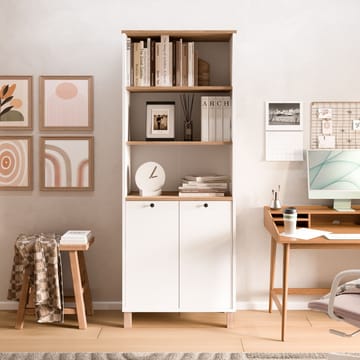 Bokhylle Hanah Home Nord (69,5 x 180 x 32 cm) White Oak - Hvit og eik - Oppbevaring - Hylle - Bokhylle
