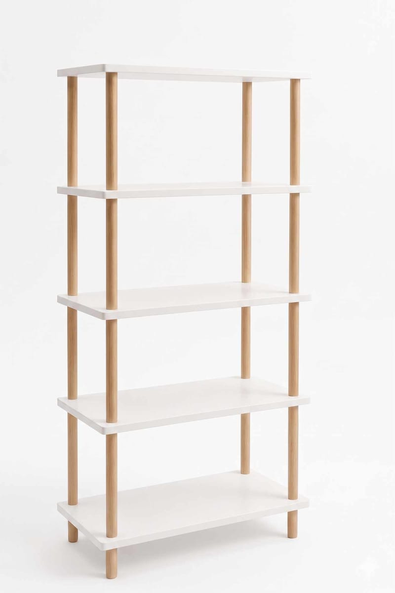 Bokhylle Hanah Home Pika Shelf (60 x 136 x 25 cm) Hvit, Hvit