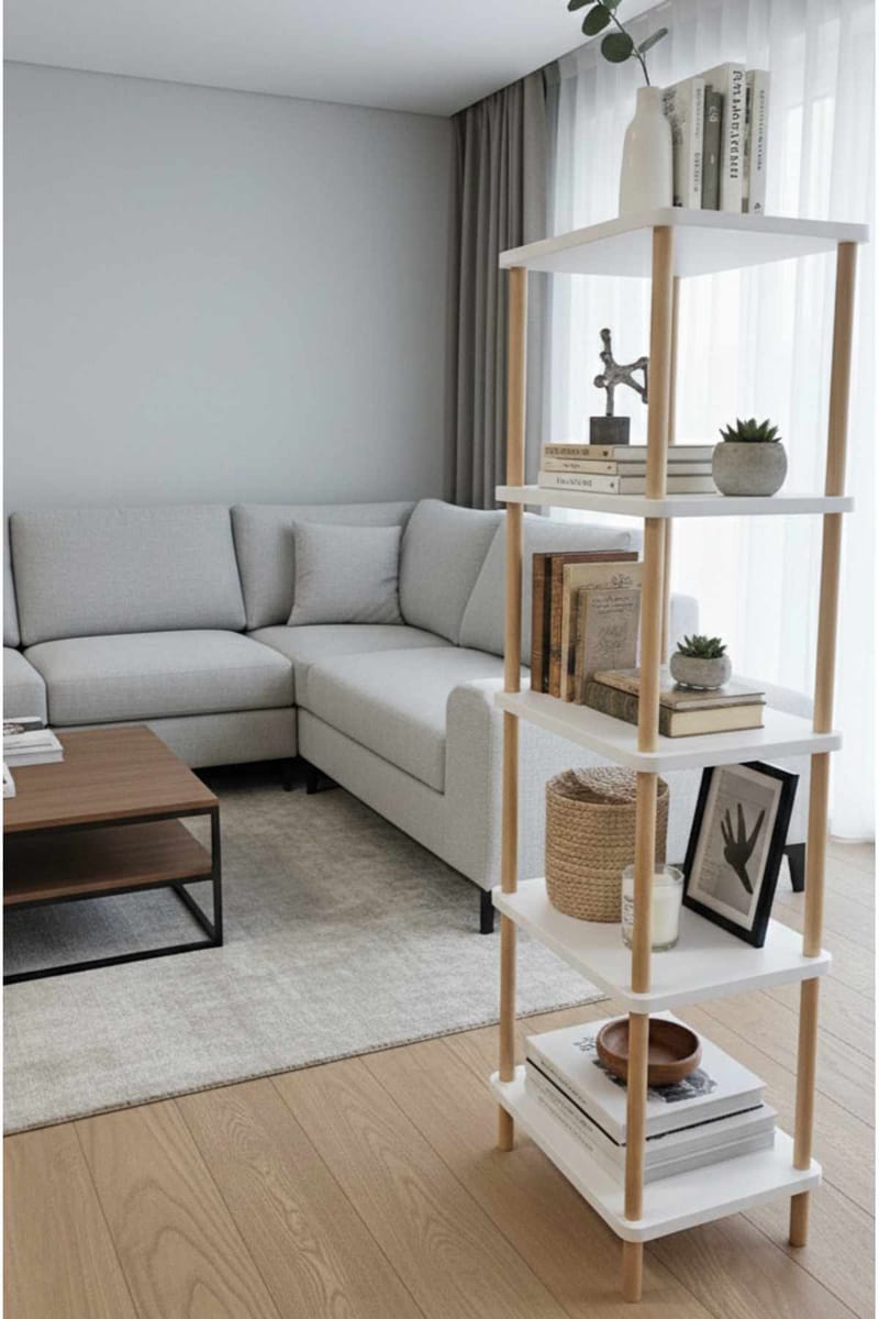 Bokhylle Hanah Home Pika Shelf (60 x 136 x 25 cm) Hvit - Hvit - Oppbevaring - Hylle - Bokhylle