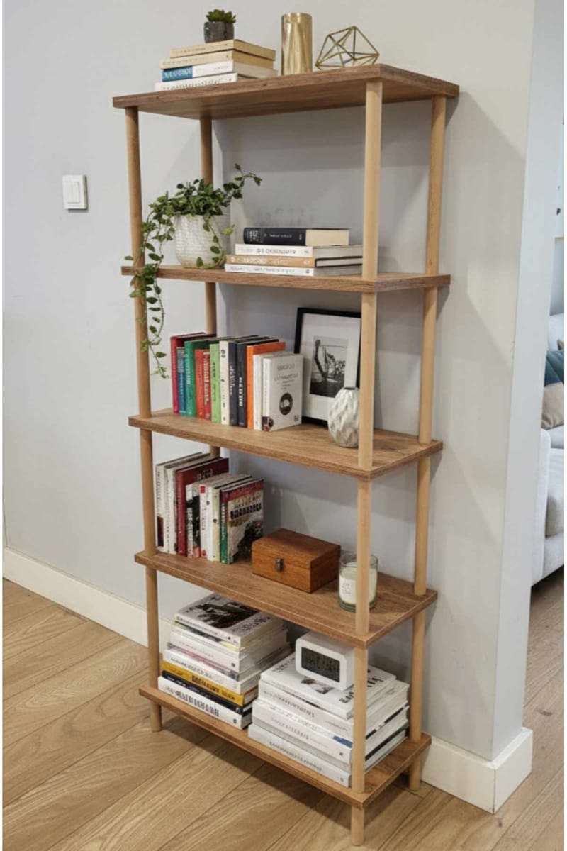 Bokhylle Hanah Home Pika Shelf (60 x 136 x 25 cm) Furu - Furu - Oppbevaring - Hylle - Bokhylle