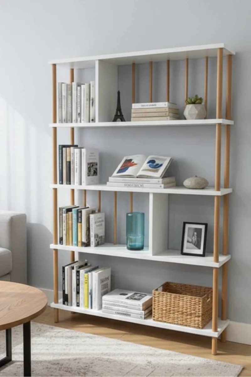 Bokhylle Hanah Home Peka Tall (90 x 137 x 20 cm) Hvit, Hvit