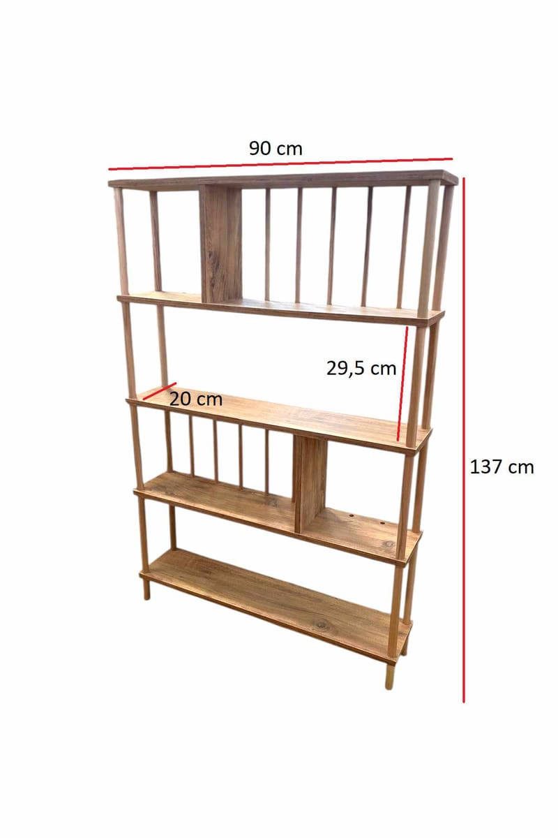 Bokhylle Hanah Home Peka Tall (90 x 137 x 20 cm) Furu - Furu - Oppbevaring - Hylle - Bokhylle