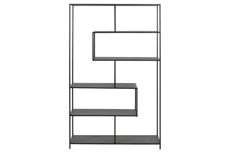 Hasslevik Bokhylle 114x35 cm 4 Hyller - Svart/Matt Svart - Oppbevaring - Hylle - Bokhylle