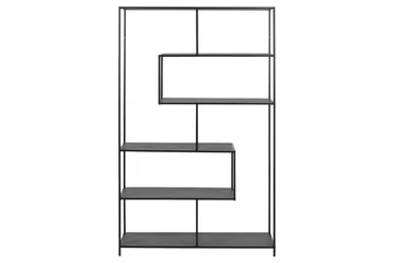 Hasslevik Bokhylle 114x35 cm 4 Hyller - Svart/Matt Svart - Oppbevaring - Hylle - Bokhylle