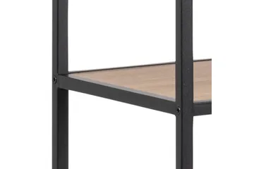 Hasslevik Bokhylle 135x35 cm 4 Hyller - Natur/Matt Svart - Oppbevaring - Hylle - Bokhylle