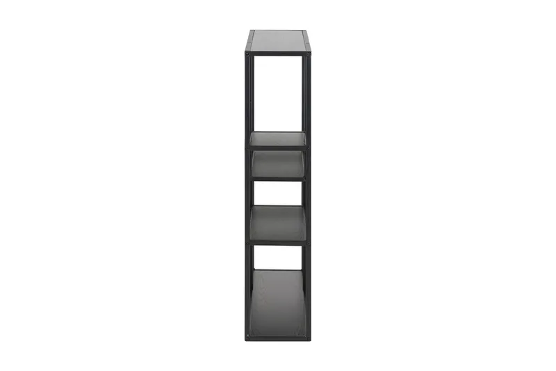 Hasslevik Veggmontert Bokhylle 75 cm i Metall med Treplate - Sort - Oppbevaring - Hylle - Bokhylle