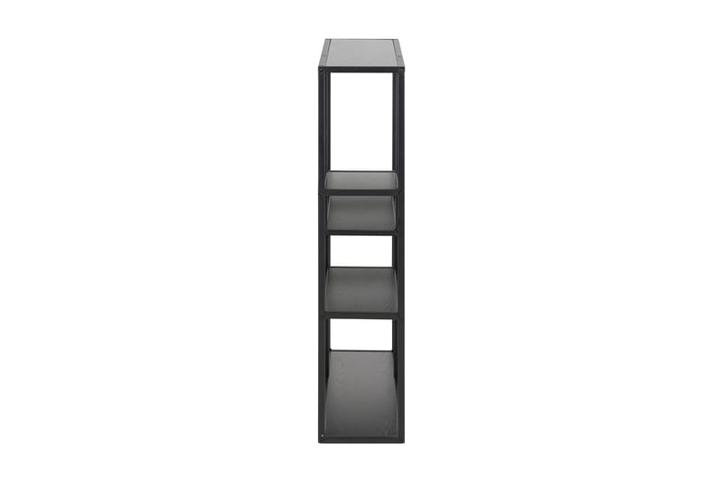 Hasslevik Veggmontert Bokhylle 75 cm i Metall med Treplate - Svart - Oppbevaring - Hylle - Bokhylle