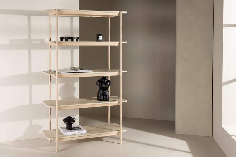 Heim Bokhylle 120 cm i Eik - Lysebeige - Oppbevaring - Hylle - Bokhylle