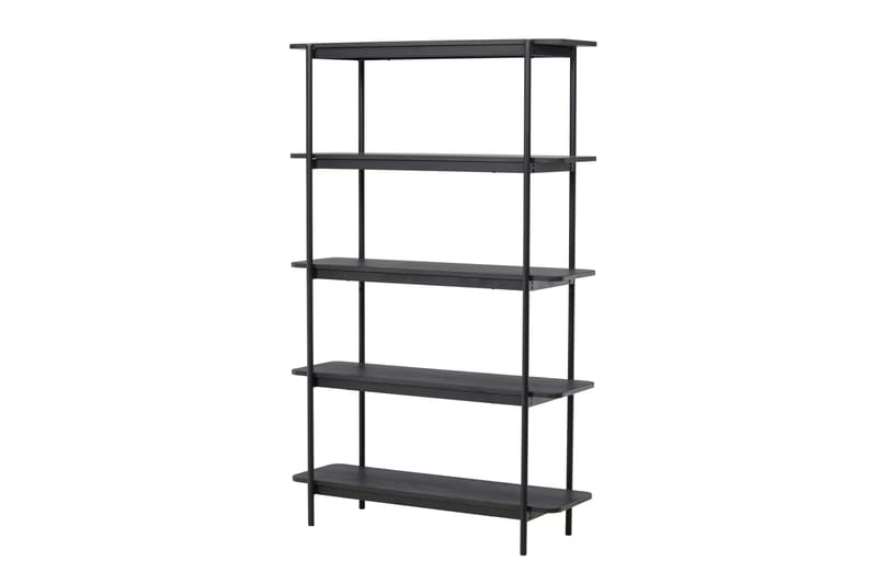Heim Bokhylle 120 cm i Mørkt Tre, Svart