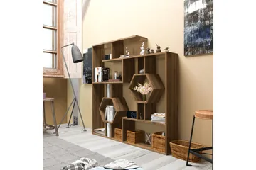 Hejde Bokhylle 134 cm - Brun - Oppbevaring - Hylle - Bokhylle