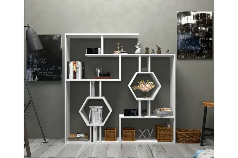 Hejde Bokhylle 134 cm - Hvit - Oppbevaring - Hylle - Bokhylle