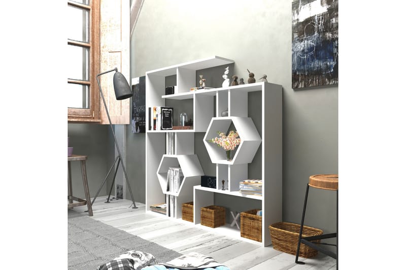 Hejde Bokhylle 134 cm - Hvit - Oppbevaring - Hylle - Bokhylle