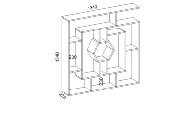 Hejde Bokhylle 134 cm - Hvit - Oppbevaring - Hylle - Bokhylle