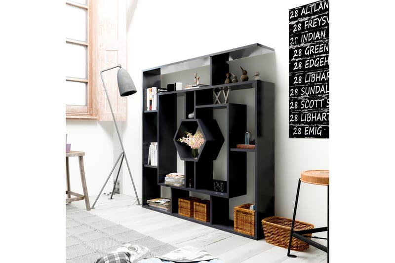 Hejde Bokhylle 134 cm - Svart - Oppbevaring - Hylle - Bokhylle