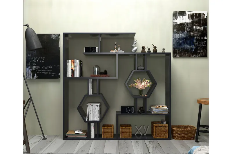 Hejde Bokhylle 134 cm - Svart - Oppbevaring - Hylle - Bokhylle