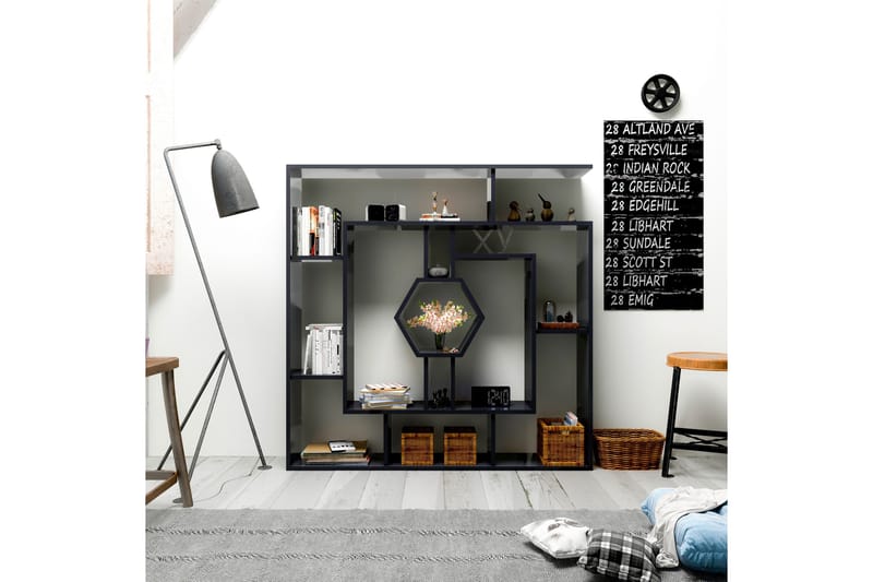 Hejde Bokhylle 134 cm - Svart - Oppbevaring - Hylle - Bokhylle