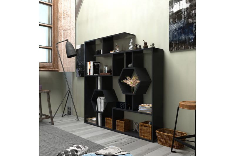 Hejde Bokhylle 134 cm - Svart - Oppbevaring - Hylle - Bokhylle