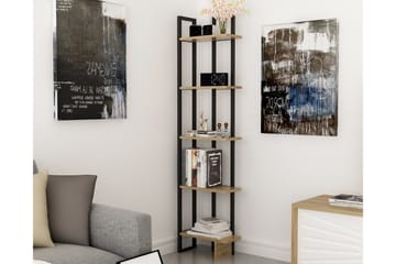 Hejde Bokhylle 22 cm i Tre med Jernutseende - Brun|Svart - Oppbevaring - Hylle - Bokhylle