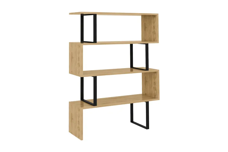Hejde Bokhylle 29,5 cm i Tre med Metallramme, Brun|Sort